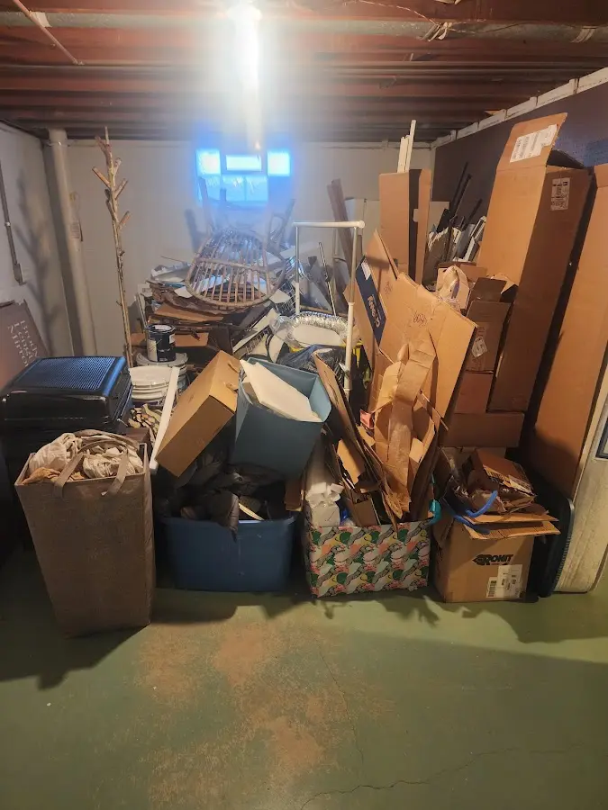 Roll-off dumpster container at job site for 4 Yard Dumpster Rental in Venice